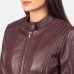 Kelsee Maroon Leather Jacket